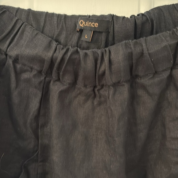 Quince linen pull on pants size large black - Picture 3 of 5